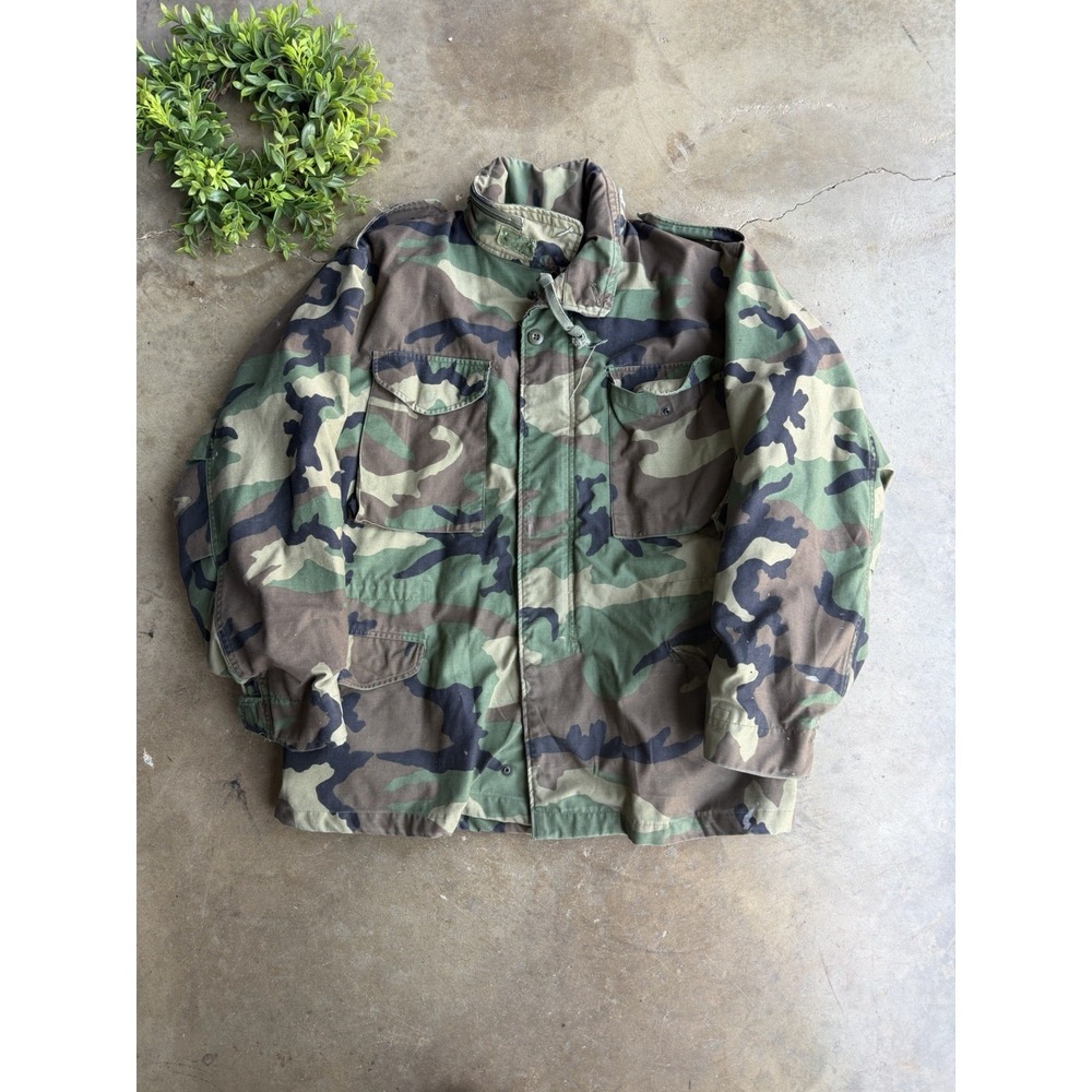 US Military Vintage Cold Weather Woodland Field Jacket/Coat Medium Regular